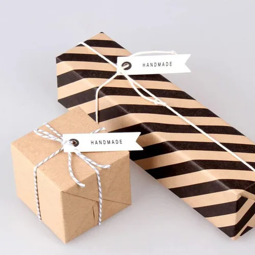 Miniatura 4 de 150 etiquetas de regalo de alta calidad con cuerda de papel de estraza para regalo, etiquetas de agradecimiento para regalos, artes y manualidades