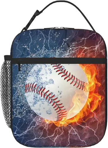 Miniatura 20 de Lonchera Deportiva con Estampado de Fútbol, Bolsa de Almuerzo Aislada Azul para Niños, Adolescentes, Niños y Niñas, Bolsa de Almuerzo Reutilizable