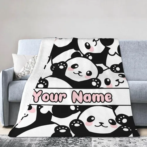 Miniatura 7 de Manta de panda para niños y niñas, con bonito diseño de panda impreso, manta para regazo de niños, silla, cálida y suave manta acogedora, 30 x 40