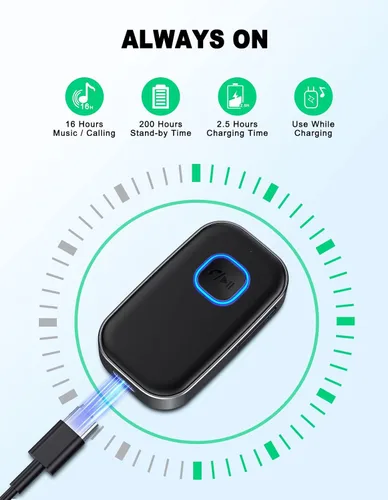 Miniatura 6 de COMSOON Adaptador AUX Bluetooth para automóvil, receptor Bluetooth con reducción de ruido para música/llamadas manos libres, receptor de audio