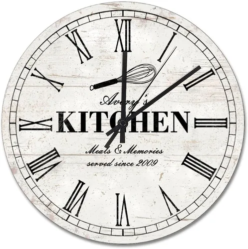 Miniatura 9 de ArogGeld Reloj de cocina de chef con números arábigos, reloj de pared personalizado de 10 pulgadas, funciona con pilas, decoración de pared