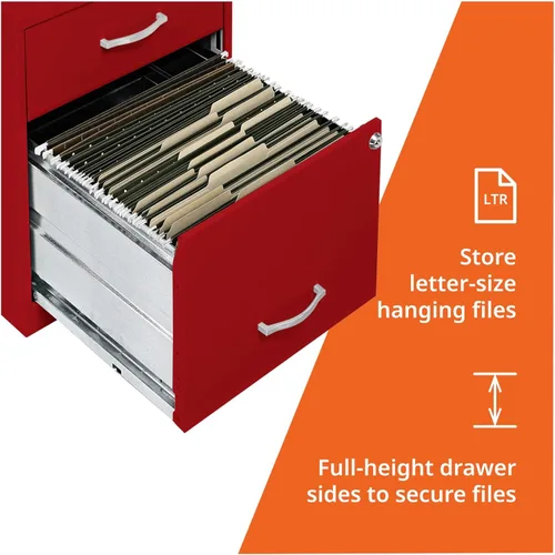 Miniatura 6 de NuSparc - Archivador de 2 cajones con cerradura Construcción de acero premontada Diseño que ahorra espacio, perfecto para el hogar y la oficina