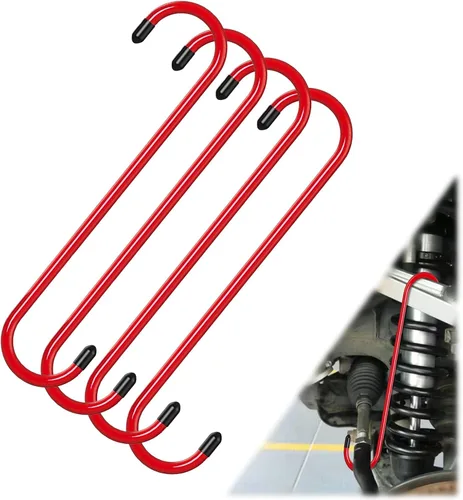 Miniatura 13 de 2 ganchos para pinzas de freno con puntas de goma, acero duradero, herramientas automotrices a prueba de óxido para frenado, eje, suspensión