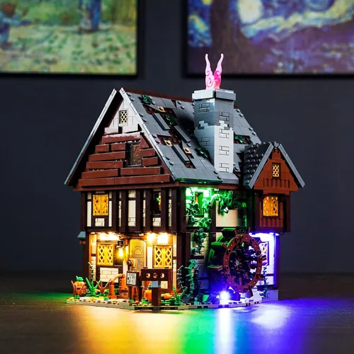Kit de luces mejorado compatible con Lego 21341 Hocus Pocus: The Sanderson Sisters' Cottage, decoración de luces compatible con Lego 21341 (modelo