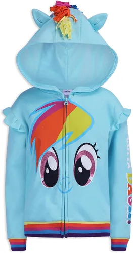 Miniatura 3 de My Little Pony Hasbro Rainbow Dash, Twilight Sparkle y Pinkie Pie - Sudadera con capucha y cremallera para niñas pequeñas