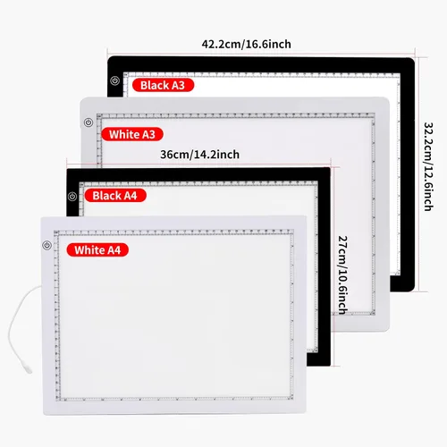 Miniatura 4 de TOHETO Almohadilla de luz A3 con soporte plegable, adaptador certificado UL, almohadilla ultra fina súper brillante de 8000 Lux para vinilo