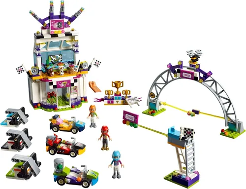 Miniatura 5 de LEGO Friends The Big Race Day 41352 Kit de construcción, mini Go Karts y autos de juguete para niñas, el mejor regalo para niños (648 piezas)