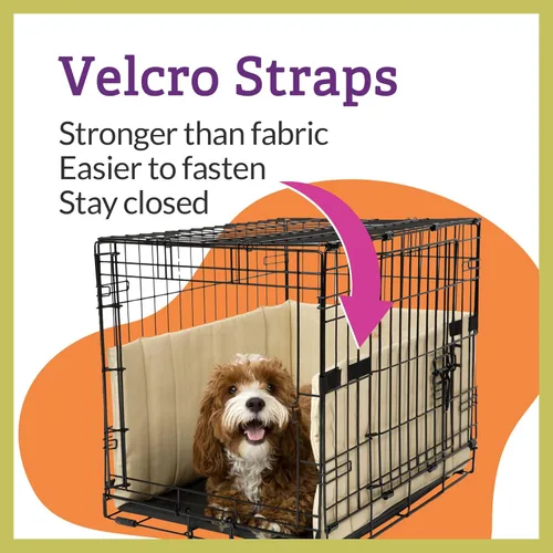Miniatura 3 de Pet Dreams Funda para jaula de perro - Forro cómodo y protector de cola para perro para dentro de la jaula, se ajusta a jaulas iCrate 18, 24, 30