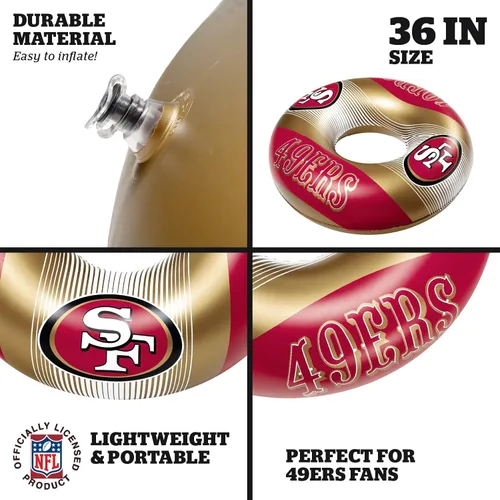 Miniatura 3 de BigMouth - Flotadores inflables para piscina de 36 pulgadas, con licencia oficial de la NFL, tubo interior para adultos y adolescentes