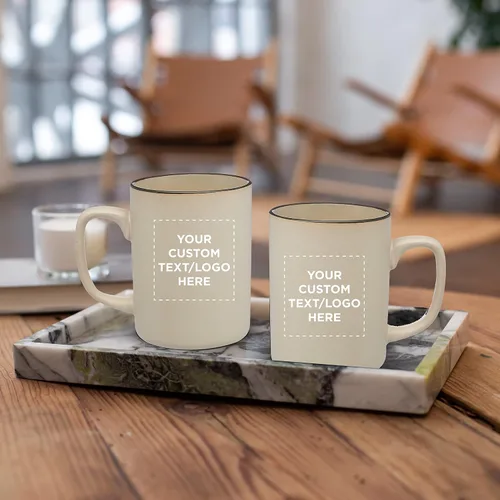 Miniatura 6 de Juego de 12 tazas personalizadas de cerámica mate El Grande de 20 onzas, paquete personalizado a granel, perfectas para té, espresso, capuchino