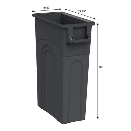 Miniatura 2 de United Solutions Highboy Contenedor de basura, 23 galones, perfil delgado que ahorra espacio y fácil extracción de la bolsa de basura, uso en Negro