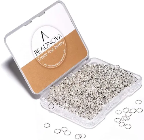 Miniatura 9 de BEADNOVA Anillos de salto de 4 mm plateados para hacer joyas Anillos abiertos para llaveros y reparación de collares (1200 piezas)