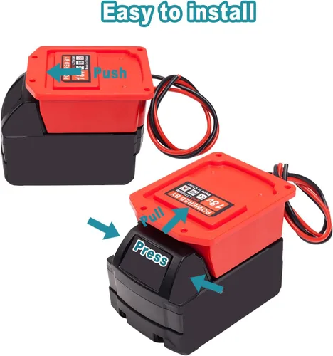 Miniatura 4 de Adaptador para Power Wheel para batería Milwaukee M18 de 18 V, conector de potencia calibre 14