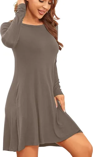 Miniatura 4 de HiMONE Womens 2023 Long Sleeve Pocket Casual Loose T-Shirt Dress