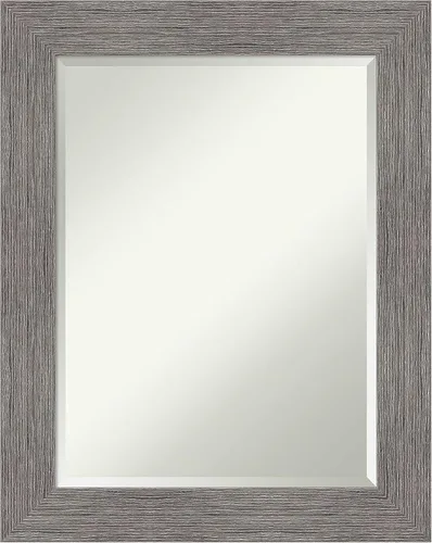 Miniatura 45 de Amanti Art Espejo de baño gris para sobre el fregadero, espejo rectangular gris rústico de corteza de 25 x 21 pulgadas, marco rústico de campo