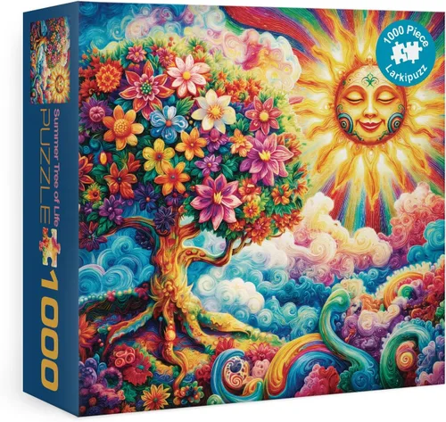 Miniatura 15 de Rompecabezas Coloridos de Árbol de Búho para Adultos de 1000 Piezas, Rompecabezas de Arte Divertido de Pájaros, Rompecabezas Difíciles de Animales
