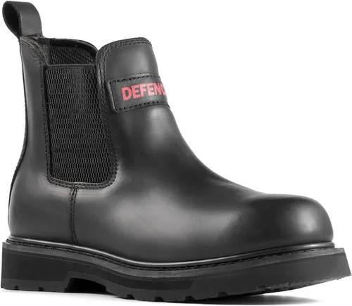 Miniatura 8 de Botas de trabajo sin cordones para hombre, botas de trabajo Chelsea de punta suave de 6 pulgadas, ASTM F2892 EH, suela de goma antideslizante