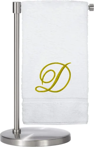 Miniatura 89 de Script R - Toalla de baño con monograma, regalo personalizado, 27 x 54 pulgadas, juego de 1 toalla bordada con texto dorado, 100% algodón turco