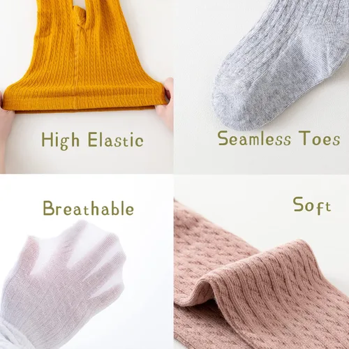 Miniatura 4 de Medias de punto trenzado para bebés y niñas pequeñas, medias cálidas de invierno para niñas pequeñas, paquete de 2 a 10 años