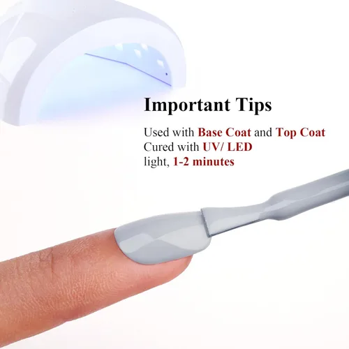 Miniatura 6 de Ozzeal Esmalte de uñas en gel, 1 unidad de 0.5 onzas líquidas, color gris claro, para otoño e invierno, secado con LED, UV, esmalte de uñas de gel
