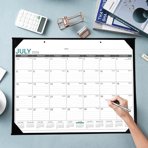 Miniatura 8 de Calendario de escritorio 2026-2027, calendario de escritorio de embalaje en rollo 2026-2027, julio de 2026 a diciembre de 2027, calendario