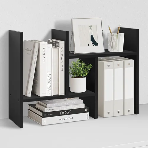 MASAKA B&W - Organizador de Escritorio Estante Estético, Estantería de Escritorio, Estante de Exhibición de Plantas Doble H, Estante de