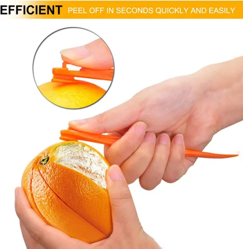 Miniatura 3 de Cortador de cáscara de cítricos de naranja, cortador de frutas de plástico, removedor de abridor de limón, herramientas de frutas y verduras, Verde