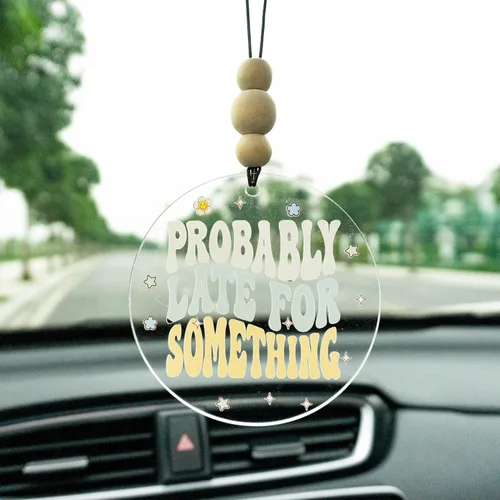 Miniatura 36 de Talataca Adorno plano 2D cristiano para automóvil y cuentas de madera, citas inspiradoras con cuentas, accesorios para espejo retrovisor, colgante 37