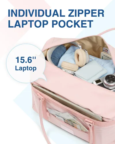 Miniatura 5 de BAGSMART Bolsa de viaje, rosa-2 piezas, Bolsa de viaje