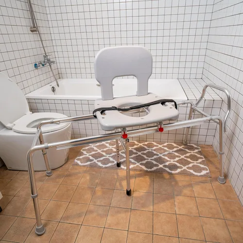 Miniatura 10 de Eagle Health Supplies Banco de transferencia de inodoro a bañera con asiento recortado, silla de ducha deslizante elegible para FSA/HSA