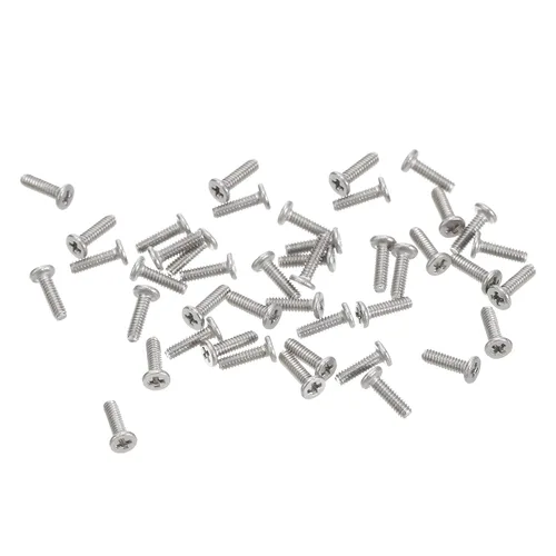 Miniatura 52 de Uxcell M1-0.25 x 2 mm 50 piezas Tornillos de cabeza plana redonda 304 de acero inoxidable Phillips Drive tornillos de máquina para fijación