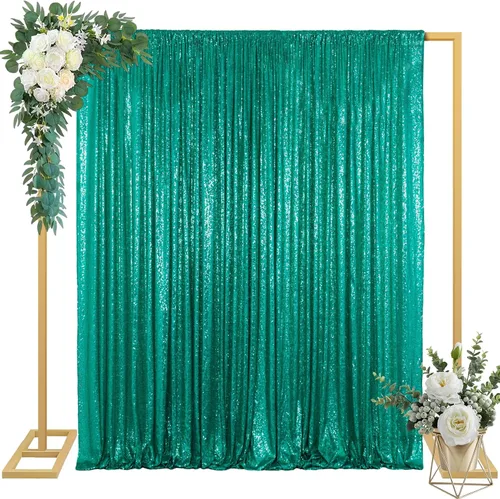 Miniatura 25 de ShinyBeauty Cortinas de Telón de Fondo con Lentejuelas 4x10 pies Negro Cortinas de Lentejuelas 2 Paneles Telones de Fondo para Bodas Telón de Fondo