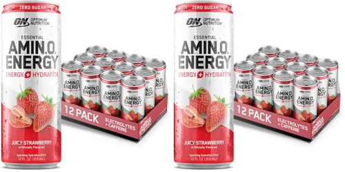 Miniatura 13 de Optimum Nutrition Amino Energy - Bebida de hidratación espumosa, electrolitos, cafeína, aminoácidos, BCAAs, sin azúcar, limonada de mango y piña, 12
