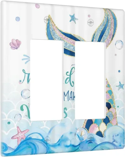 Miniatura 153 de Rainbow in the Clouds - Placas de Pared de Doble Interruptor de 2 Posiciones, Panel de Arte Rosa, Cubierta de Interruptor de Luz, Placa Frontal Arco