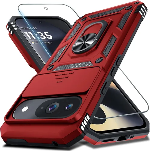 Miniatura 41 de Janmitta - Funda compatible con Google Pixel 9 Pro XL con cubierta deslizante para lente de cámara incorporada + protector de pantalla + soporte