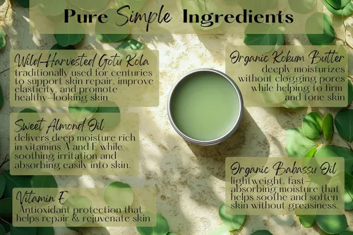 Miniatura 3 de Gotu Kola Salve Centella Asiatica - Soporte de colágeno orgánico - Crecimiento del cabello, cicatrices, regeneración de la piel - Hecho a mano