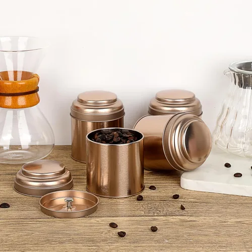 Miniatura 9 de JUXYES Paquete de 6 latas de té con tapas dobles herméticas, 8 onzas líquidas, almacenamiento de té de hojas sueltas herméticas para almacenamiento