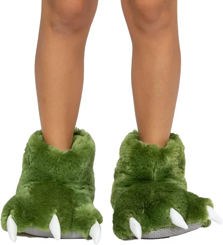 Miniatura 2 de Lazy One - Pantuflas con diseño de garra de animal para niños y adultos, disfraz divertido para niños, cálidas pantuflas peludas