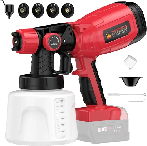 Pulverizador de pintura inalámbrico para batería Milwaukee de 18 V, 40000 RPM pulverizadores de pintura de alta velocidad para interior y exterior