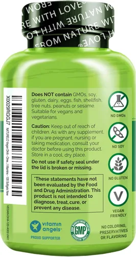 Miniatura 8 de NATURELO DHA vegano, suplemento vegano de Omega 3, 120 cápsulas blandas, apoya la salud del cerebro/corazón/ojo, complementa vitaminas prenatales