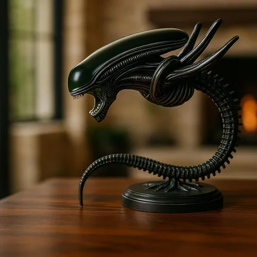 Miniatura 5 de Luz nocturna de monstruo espacial, lámpara de mesa de resina de película 3D, decoración LED de ciencia ficción, regalo personalizado hecho a mano #1