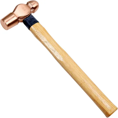Miniatura 16 de WEDO Juego de martillo de bola de cobre de 3 piezas, 8 onzas + 12 onzas + 16 onzas (1/2 libra+3/4 lb+1 libra), martillo de bola con mango de madera