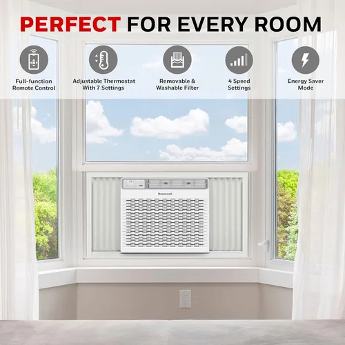 Miniatura 2 de Honeywell Aire acondicionado digital para ventana de 10,000 BTU, control remoto, pantalla LED, 4 modos, ecológico, cobertura de 450 pies cuadrados