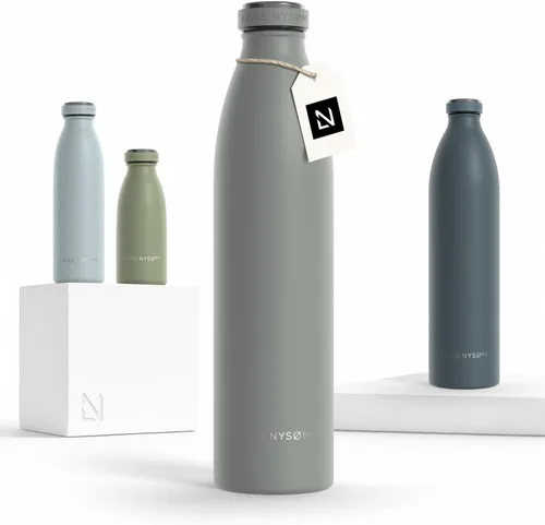 Miniatura 66 de LARS NYSØM Botella de agua XL de acero inoxidable aislada 12oz 17oz 25oz 34oz 51oz Botella térmica aislada para bebidas calientes y frías Azul