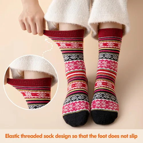 Miniatura 3 de Nimalpal 5 pares de calcetines de lana Calcetines de lana para mujeres y hombres, calcetines de botas suaves calcetines de invierno para senderismo