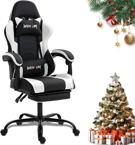 Miniatura 9 de Gaming Chair with Footrest for Adults, PU Leather Massage Racing Video Game Chair with Lumbar Support for Men Women, Ergonomic Computer Chair for