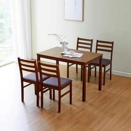 Miniatura 4 de Livinia Seattle - Juego de mesa de comedor de madera de 5 piezas para 4, moderno juego de comedor de cocina de granja con sillas traseras de Antiguo