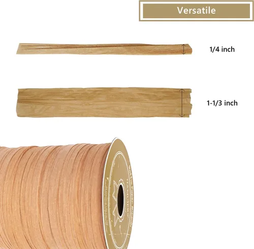 Miniatura 3 de Cinta de rafia para envoltura de regalos, cordel de papel de embalaje, cinta de manualidades hilo de rafia para crochet - 1/4 pulgadas de ancho, 100