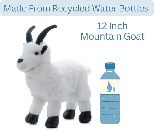 Miniatura 10 de The Petting Zoo Peluche de cabra de montaña, regalos para niños, animales del zoológico Wild Onez, juguete de peluche de cabra de 12 pulgadas