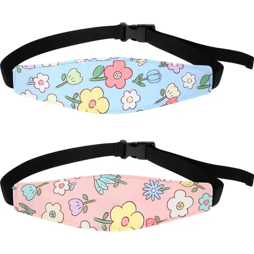 Hestya 2 correas para la cabeza de asiento de automóvil para bebé, soporte para la cabeza de asiento de automóvil para niños, banda para Flor